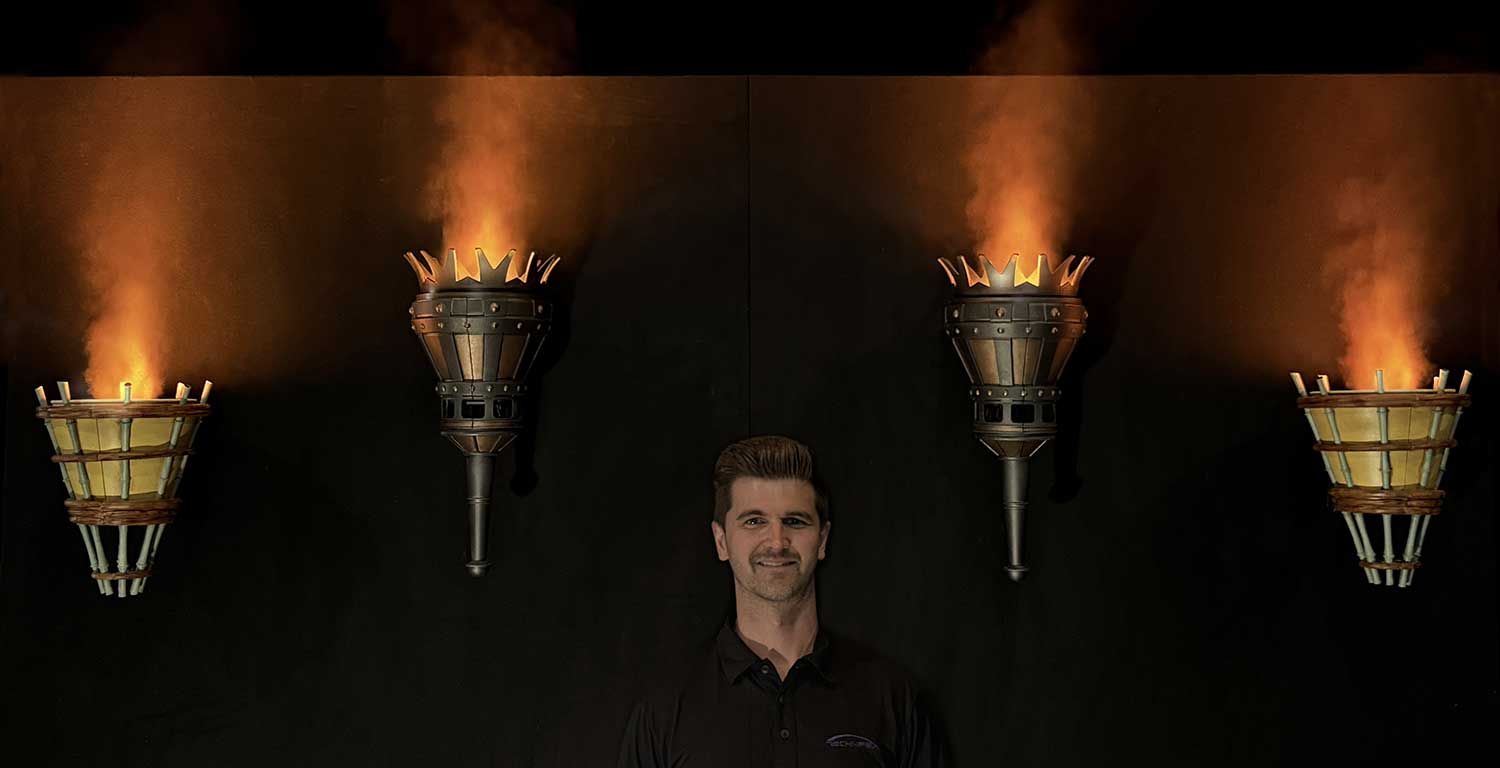 FauxFire Wall Medieval and Tiki Torch Image